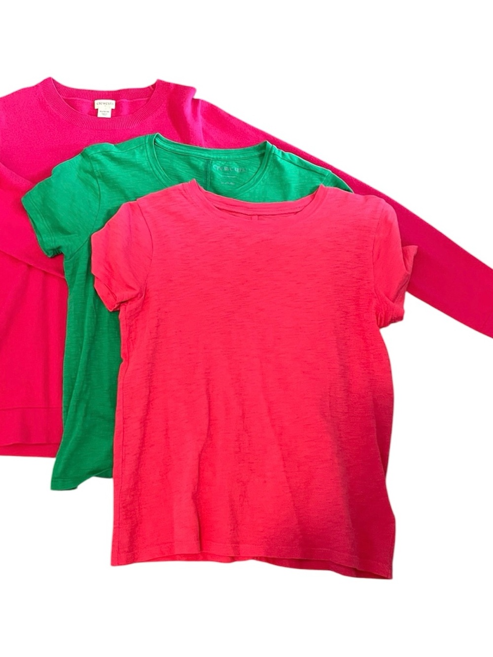 Crewcuts Girls 3-Pack Short Sleeve Tees in Hot Pink, Green, Bright Pink
